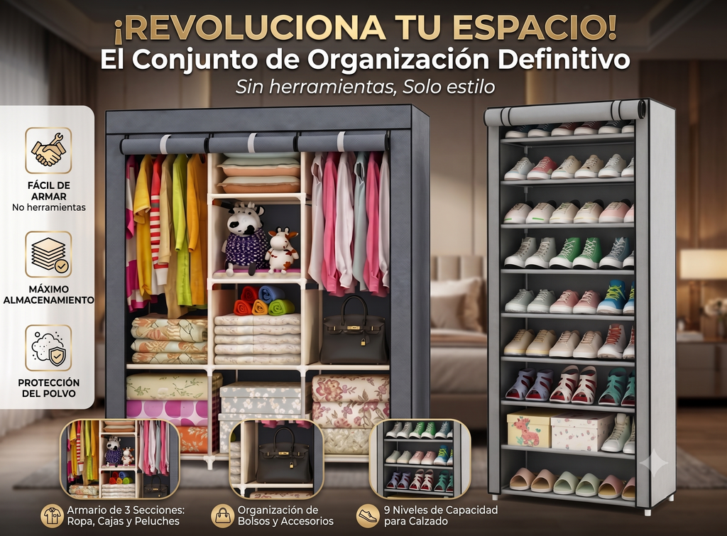 Organizador SpaceMate 2 en 1 / Armario plegable